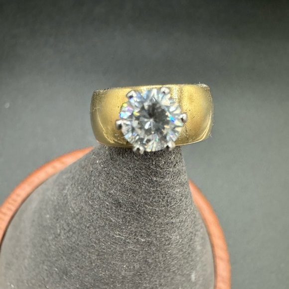 Vintage Princess Ring with Classic Prong Set CZ Marked 14Kt G.E ESPO - Picture 6 of 11